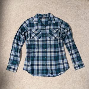 (Bundle 2 for $15) EUC Eddie Bauer Blue Plaid Flannel Shirt
